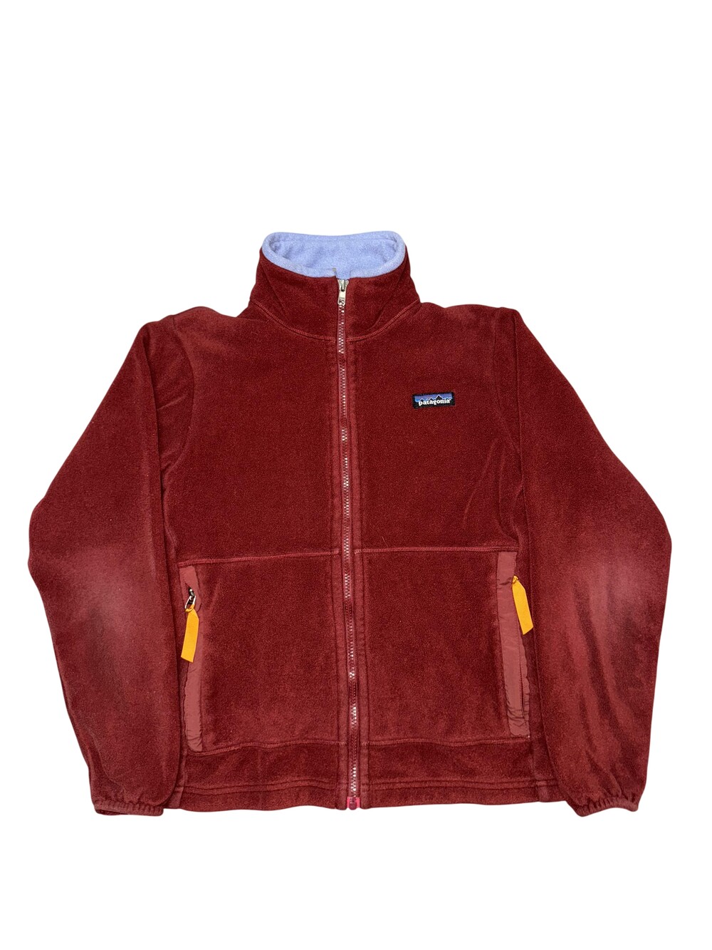 Patagonia Fleece Jacket Womens Small Red Full Zip Stand Collar USA Made Warm